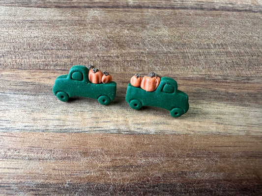 Pumpkin Truck Stud Earrings
