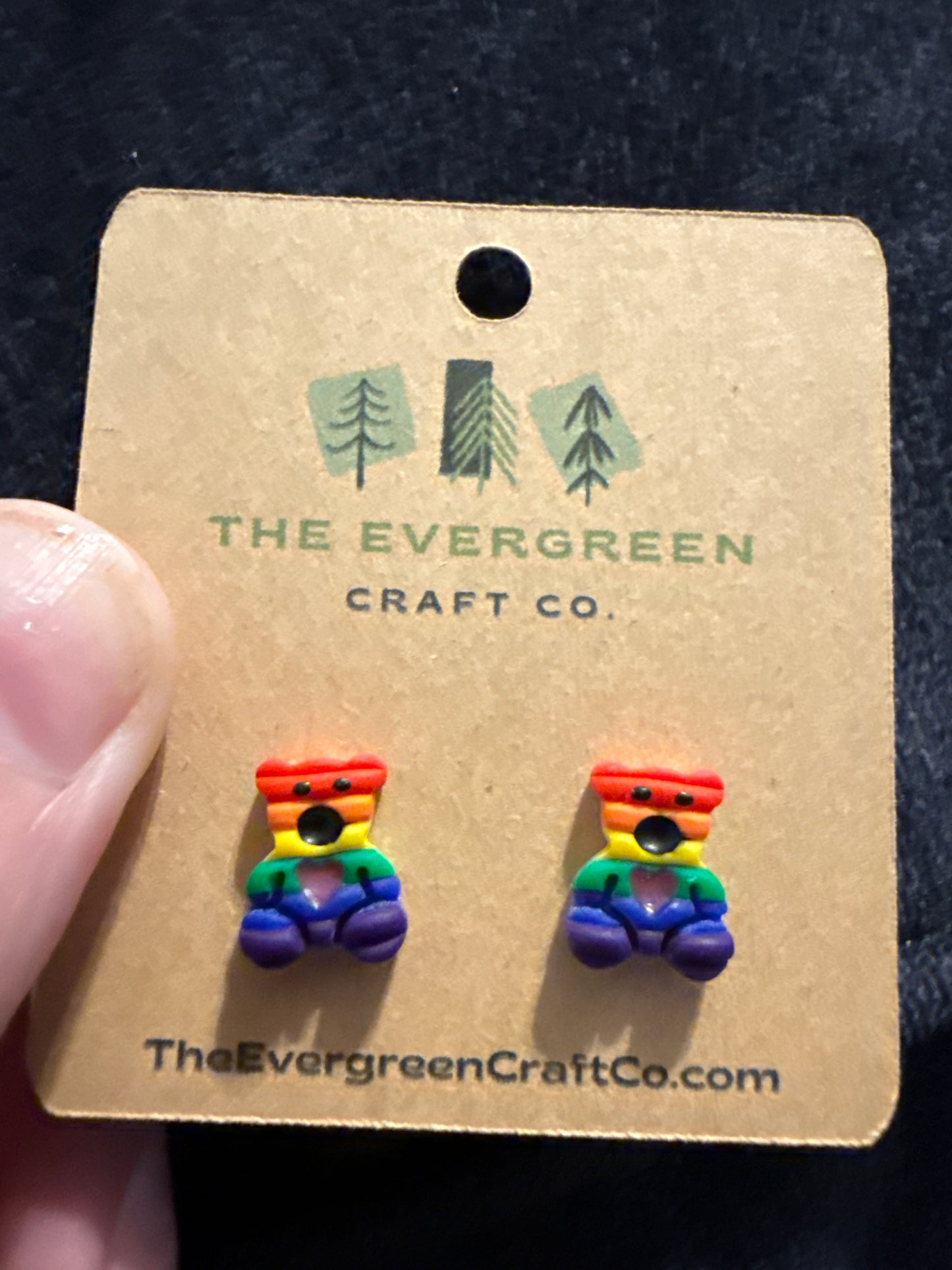 Rainbow Gummy Bear Stud Earrings