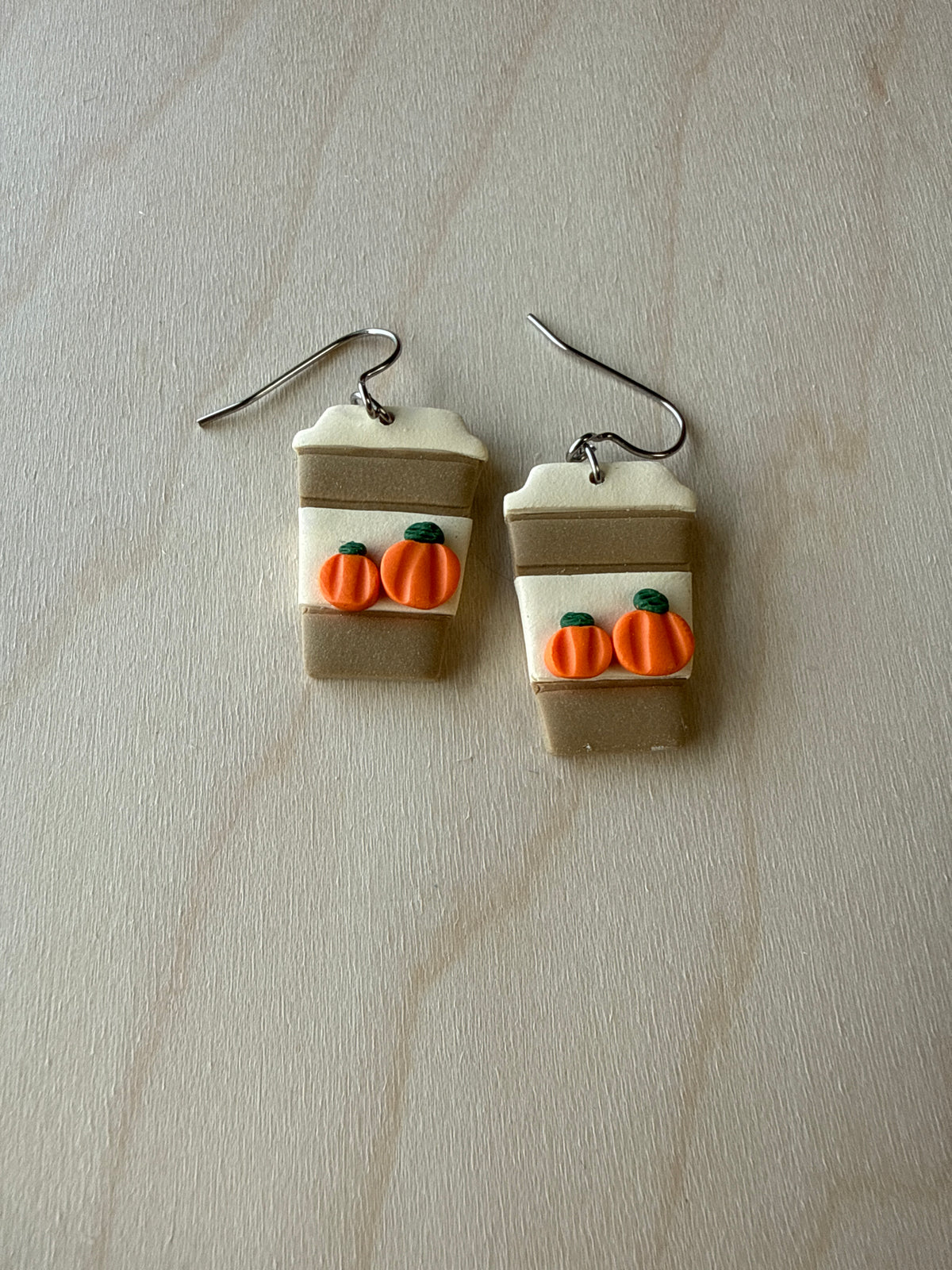 Pumpkin Spice Coffee Cup Dangle Earrings