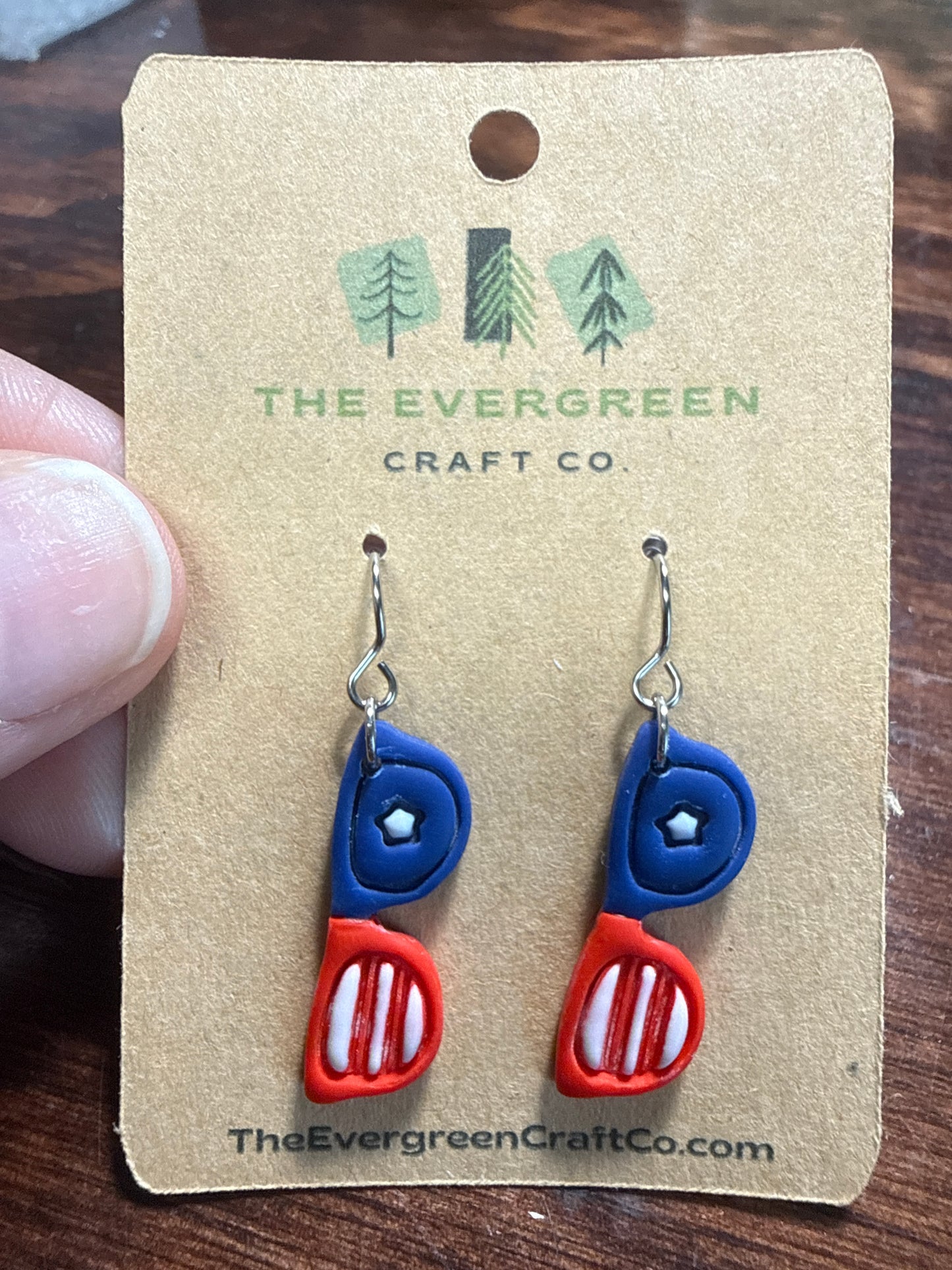 Red White & Blue Sunglasses Dangle Earrings