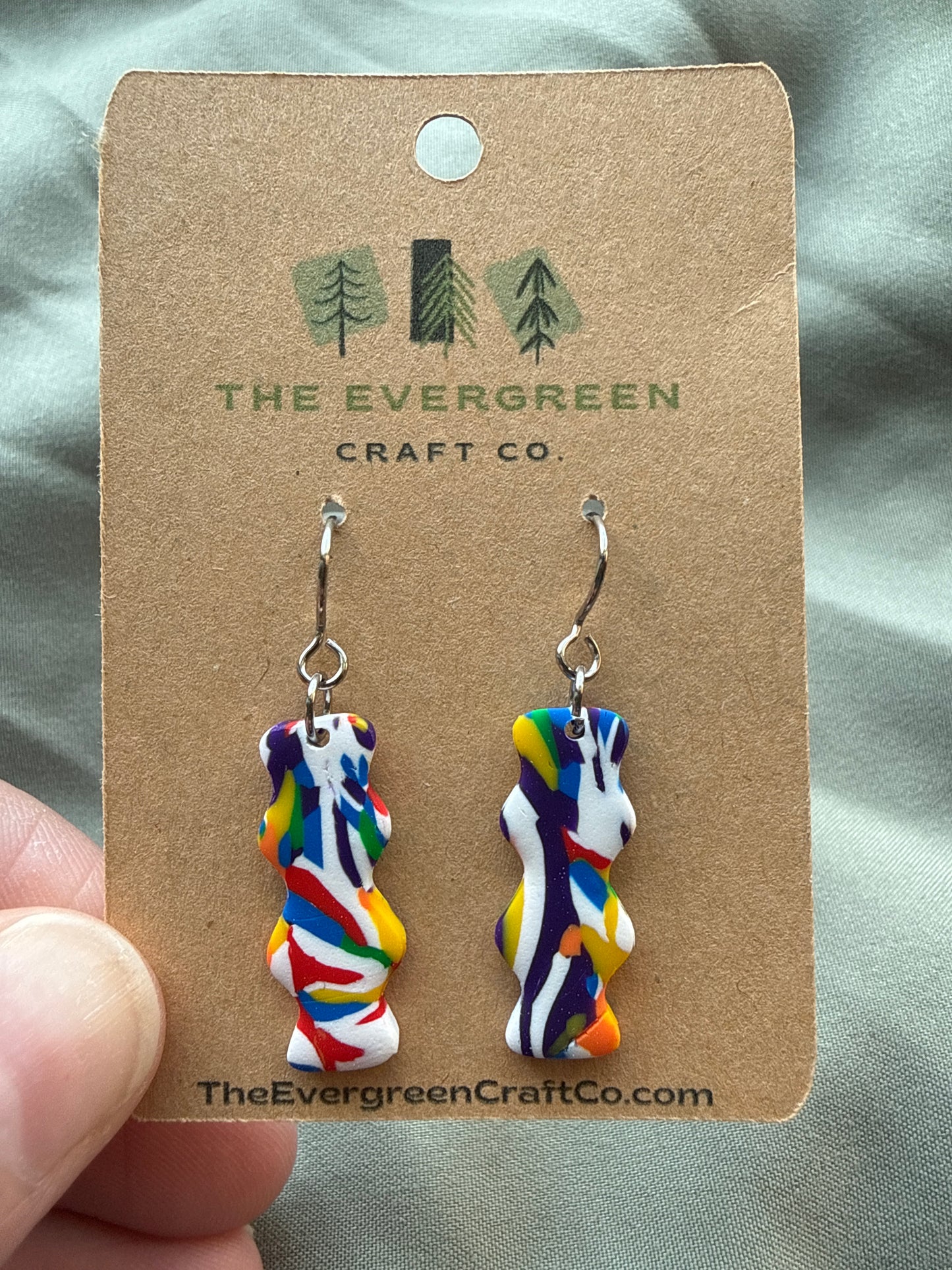 Rainbow Tie Dye Dangle Earrings