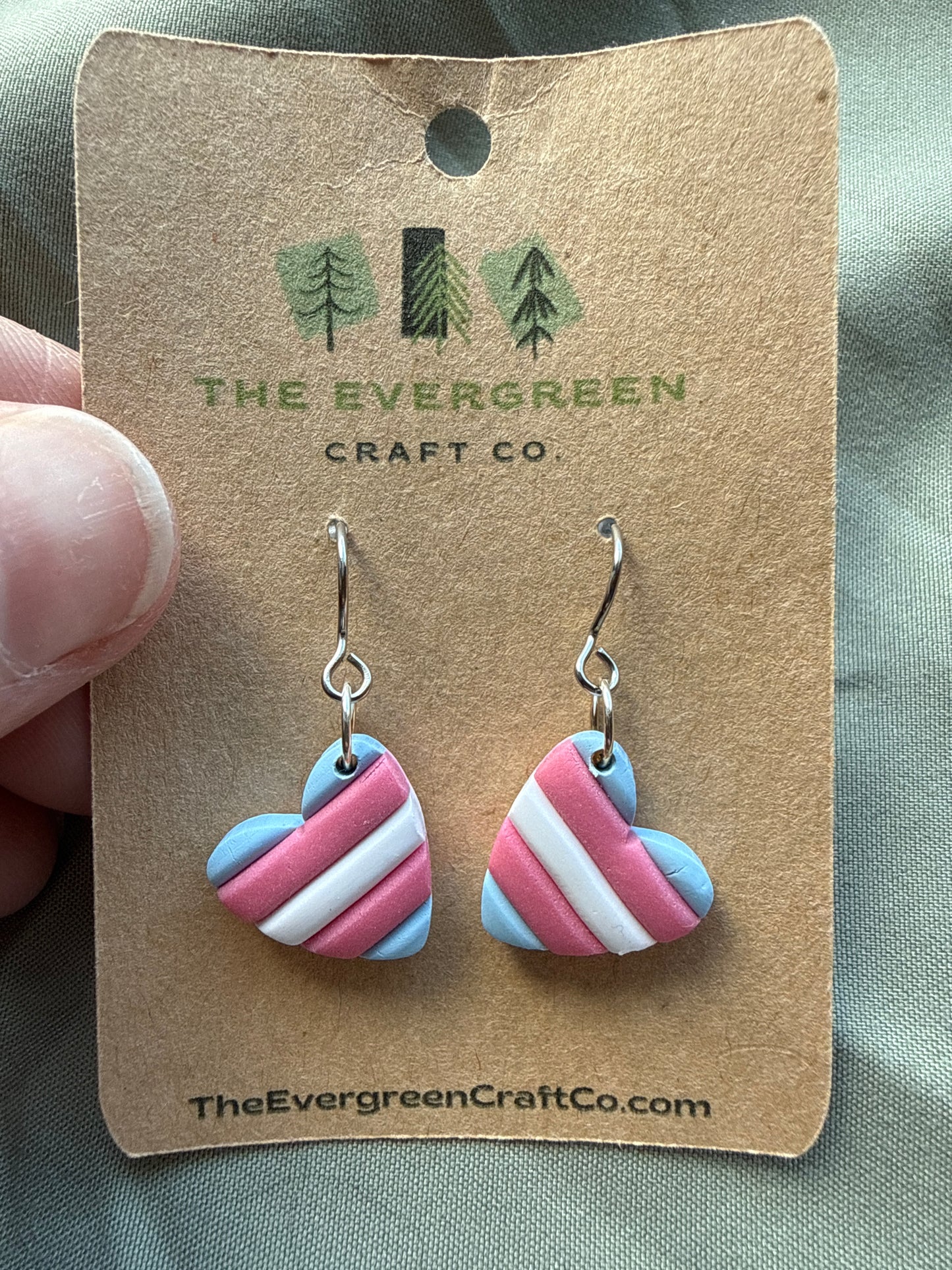 Pride Transgender Heart Dangle Earrings
