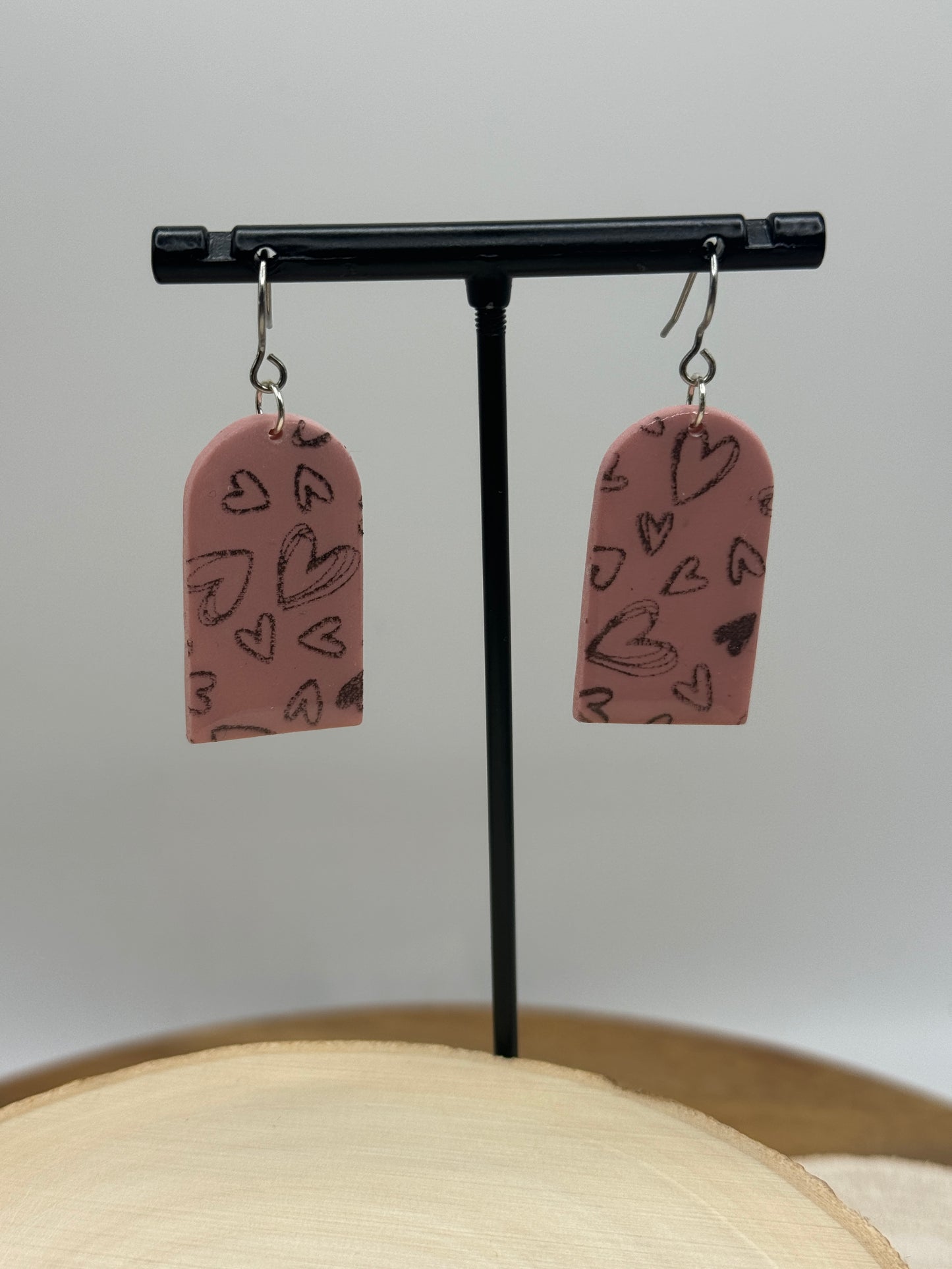 Heart Doodle Dangle Earrings