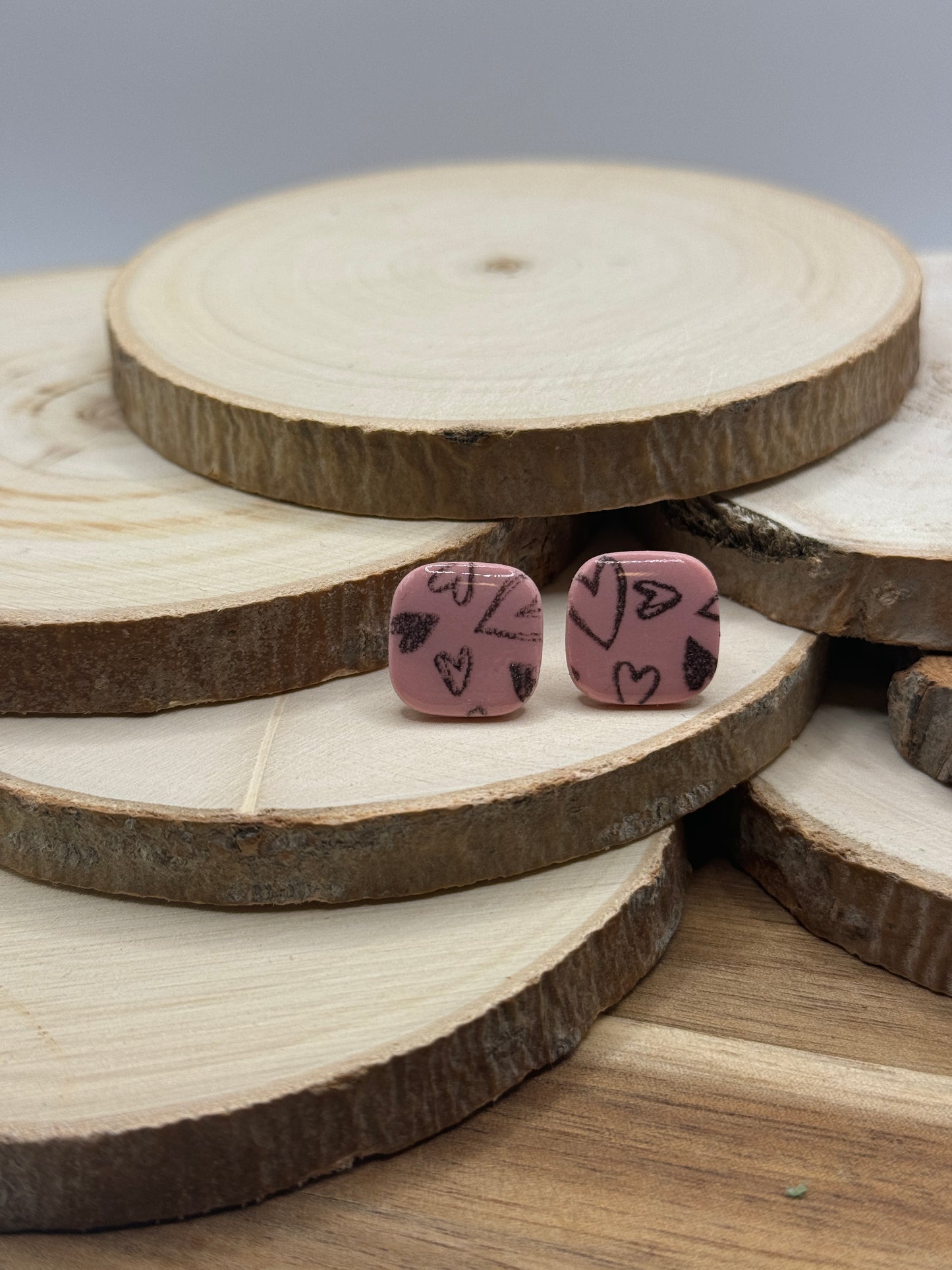 Heart Doodle Stud Earrings