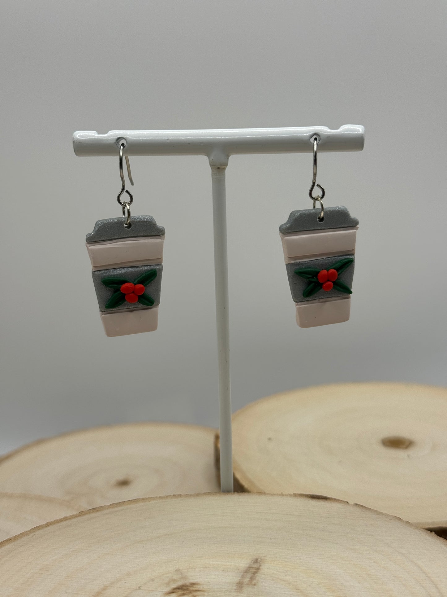 Holiday Coffee Cup Dangle Earrings