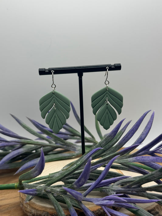 Two-Piece Leaf Dangle Earrings