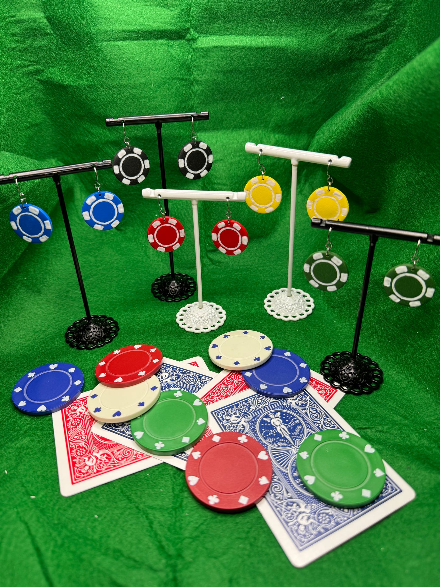 Poker Chip Dangle Earrings