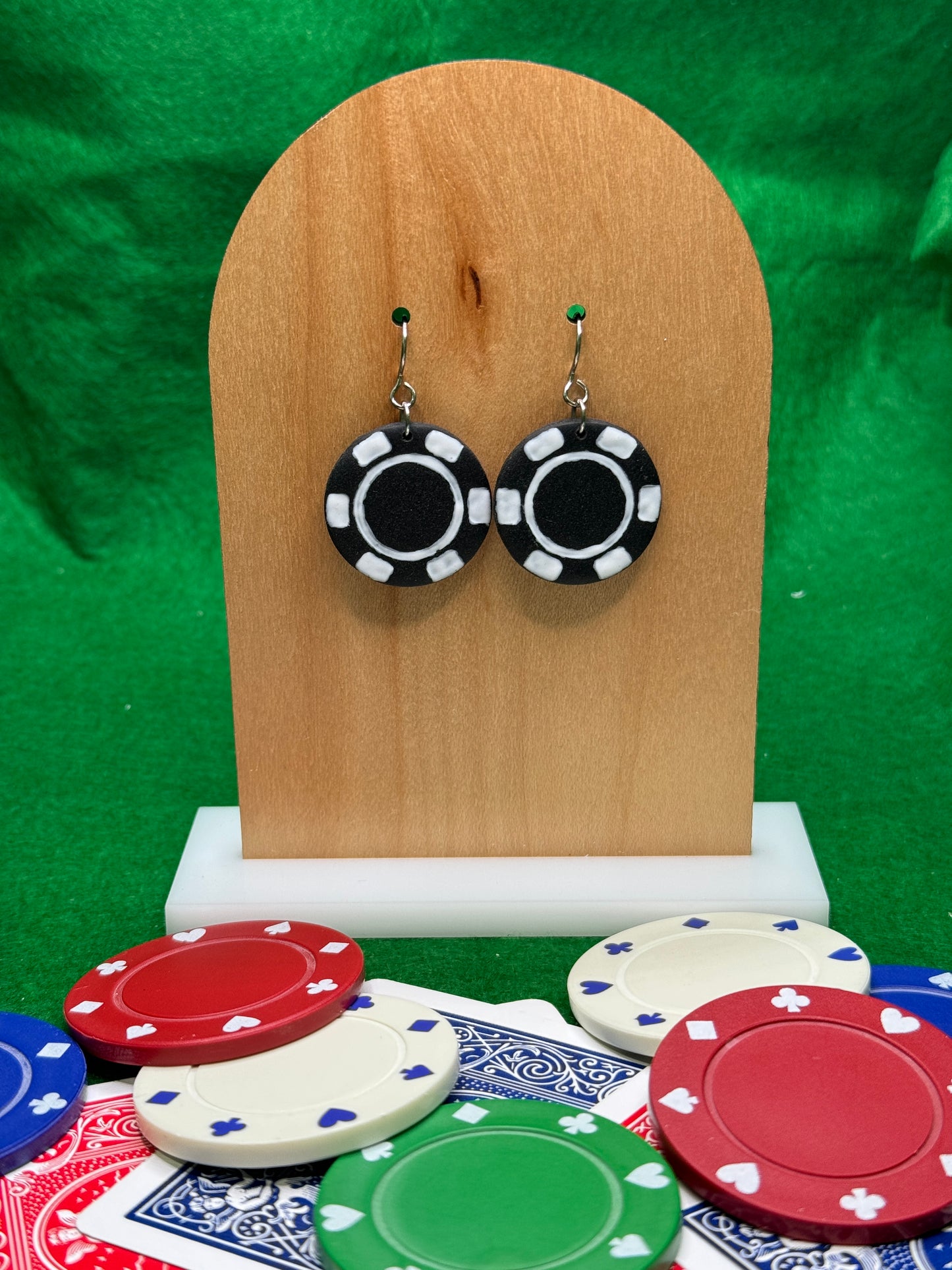 Poker Chip Dangle Earrings