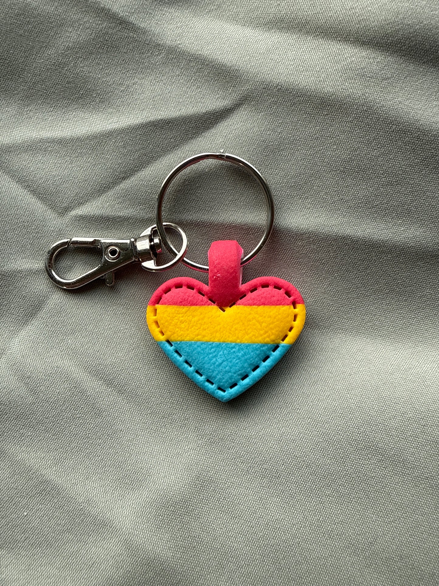 Pride Flag Heart Keychain