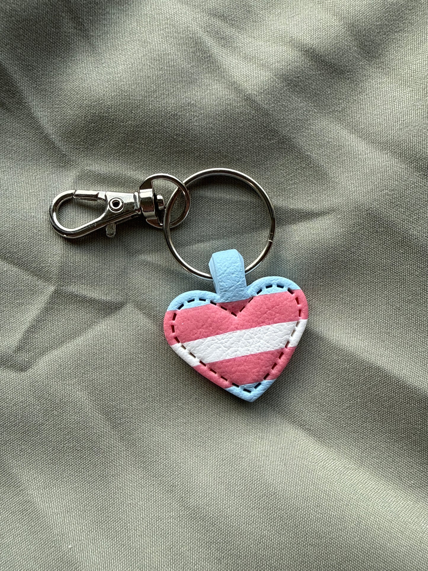 Pride Flag Heart Keychain