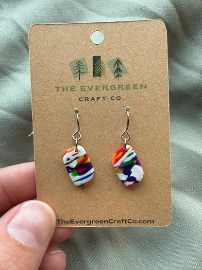 Rainbow Tie Dye Dangle Earrings