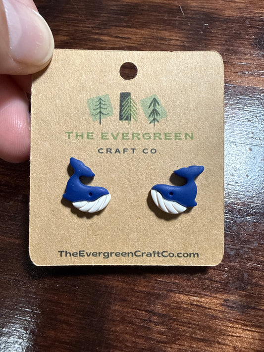 Humpback Whale Stud Earrings