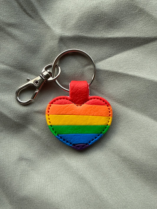 Rainbow Heart Keychain
