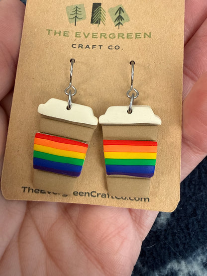 Coffee Cup Dangle Earrings