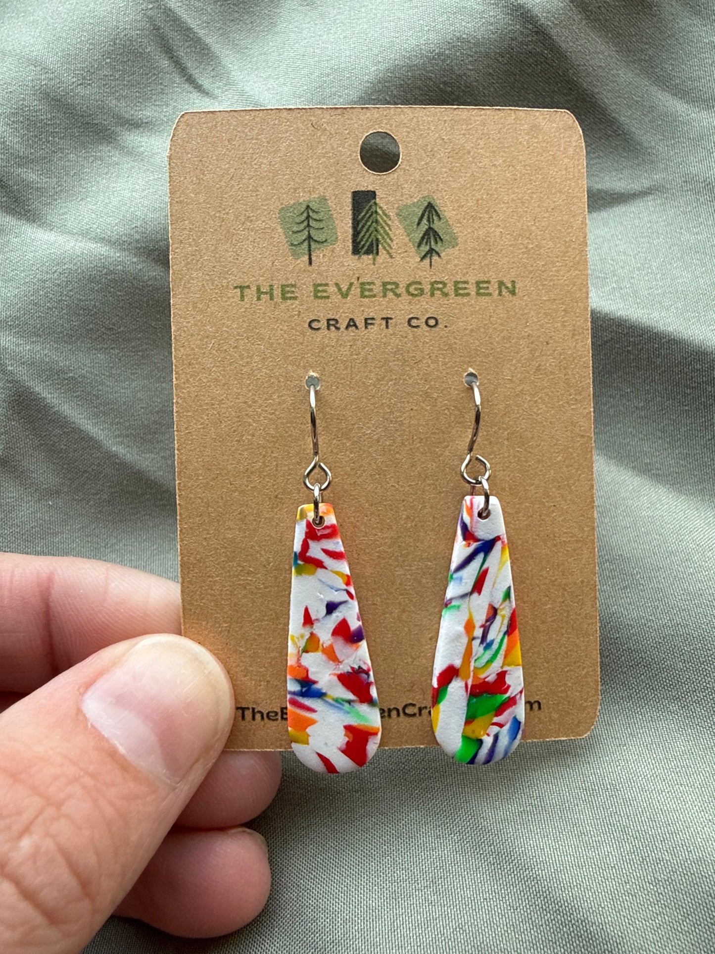 Rainbow Tie Dye Dangle Earrings