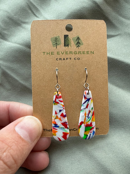 Rainbow Tie Dye Dangle Earrings