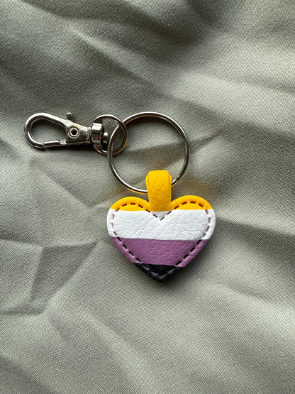 Pride Flag Heart Keychain