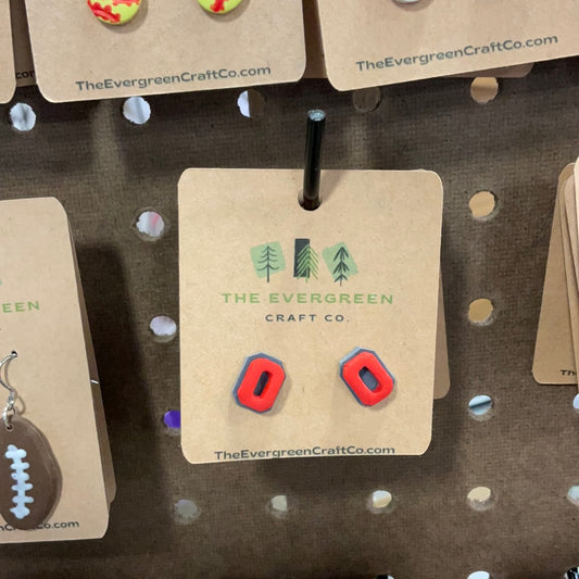 Block O Stud Earrings