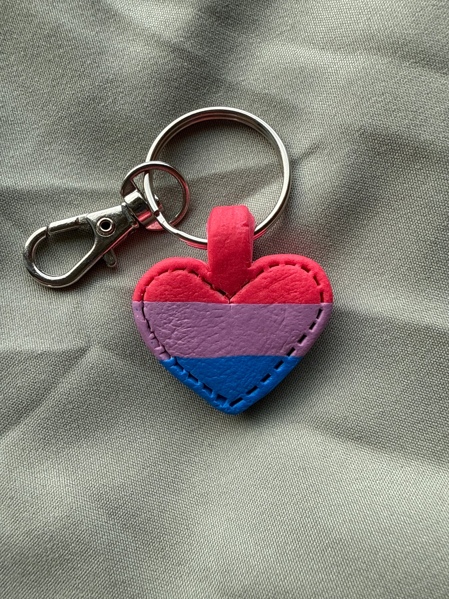 Pride Flag Heart Keychain