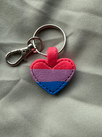 Pride Flag Heart Keychain