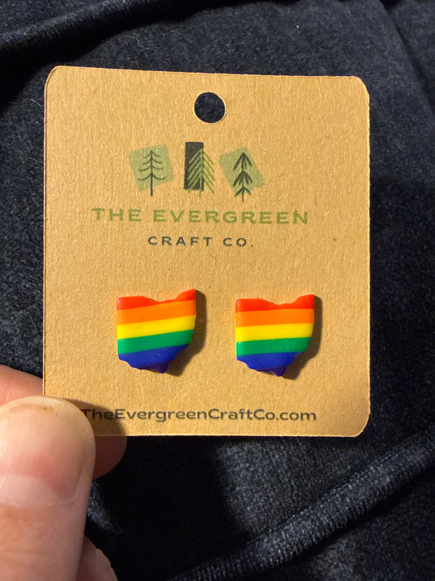 Rainbow Ohio Stud Earrings
