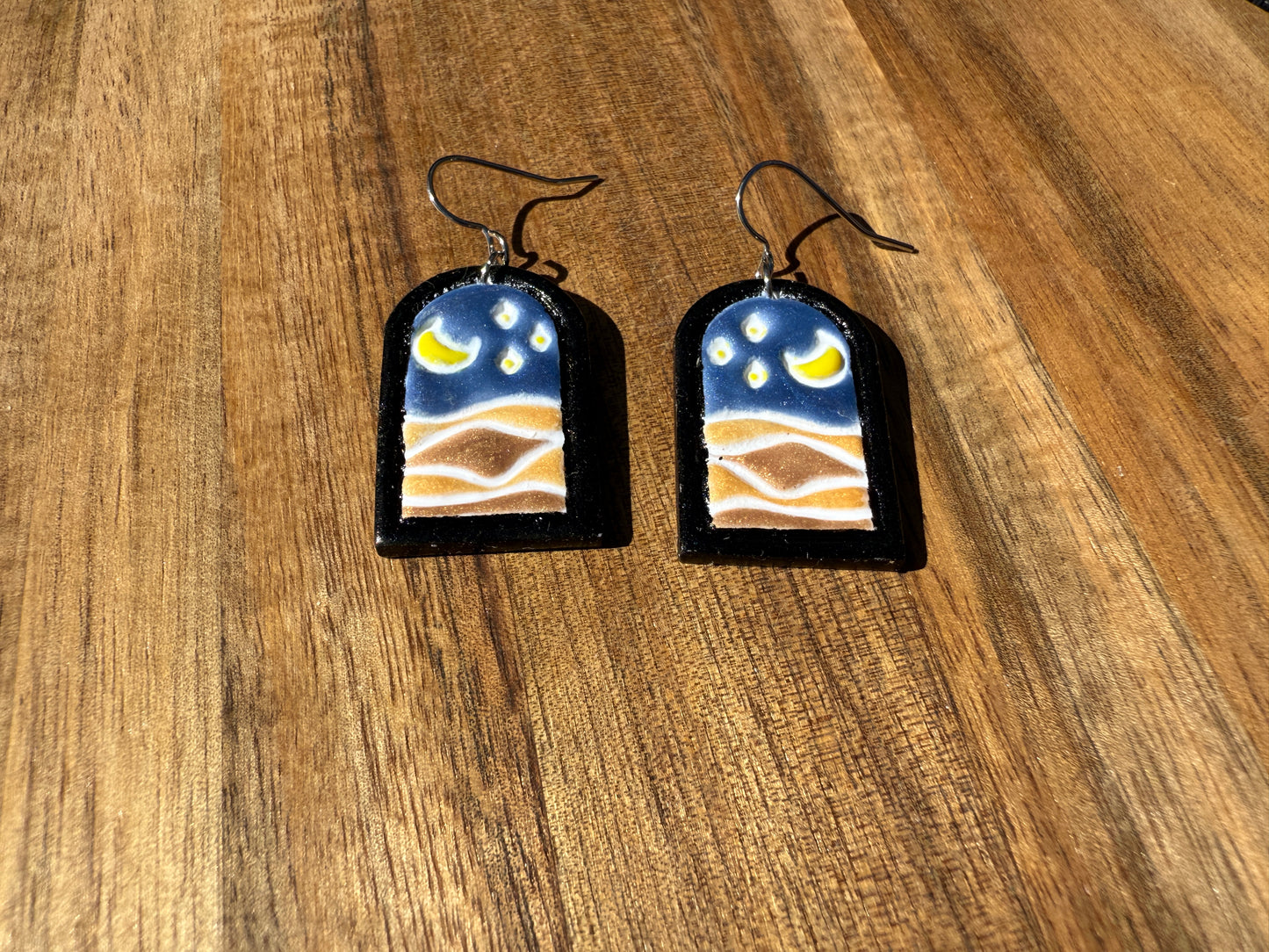 Framed Scene Dangle Earrings
