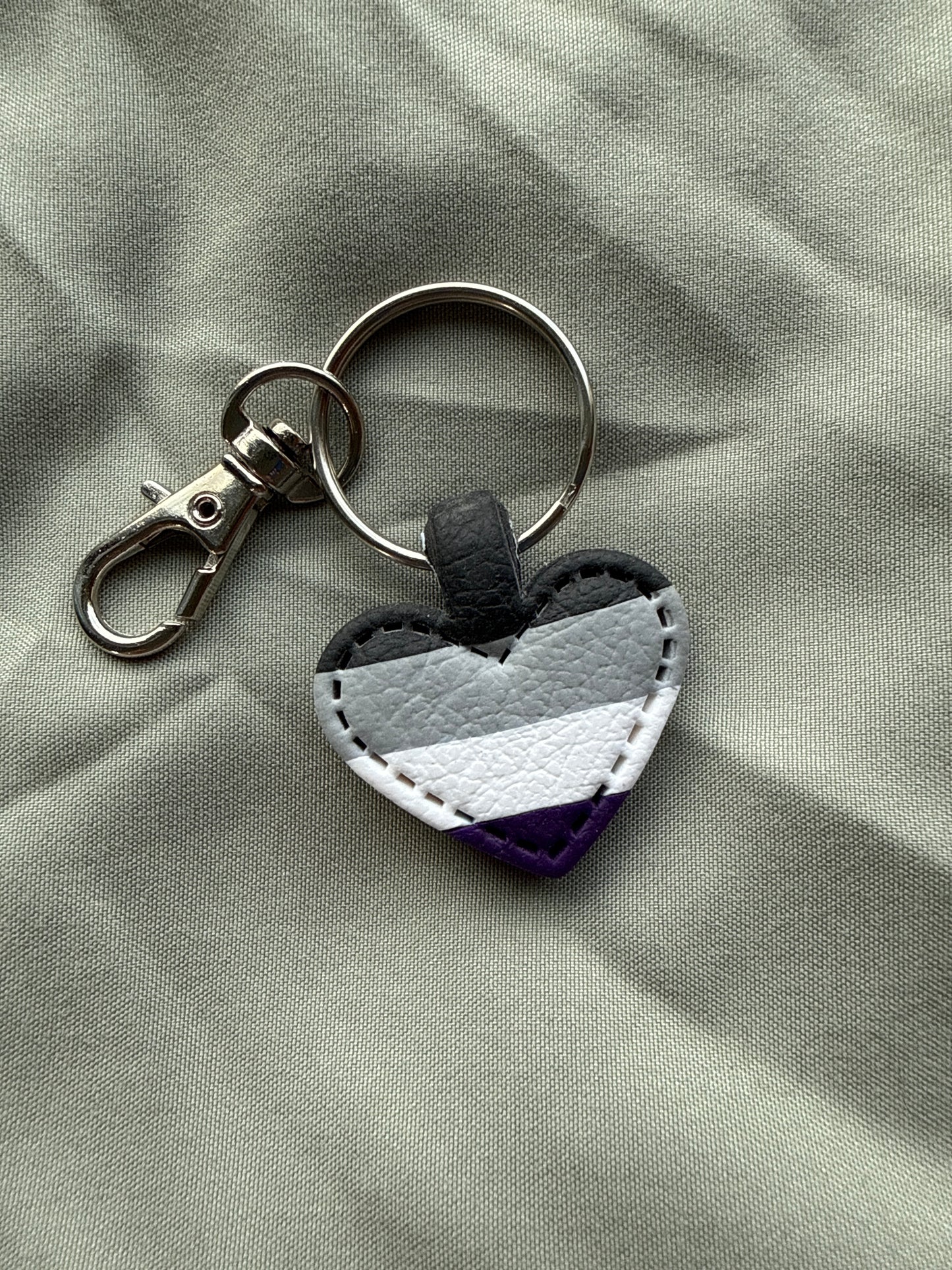 Pride Flag Heart Keychain