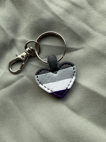 Pride Flag Heart Keychain