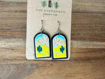 Framed Scene Dangle Earrings
