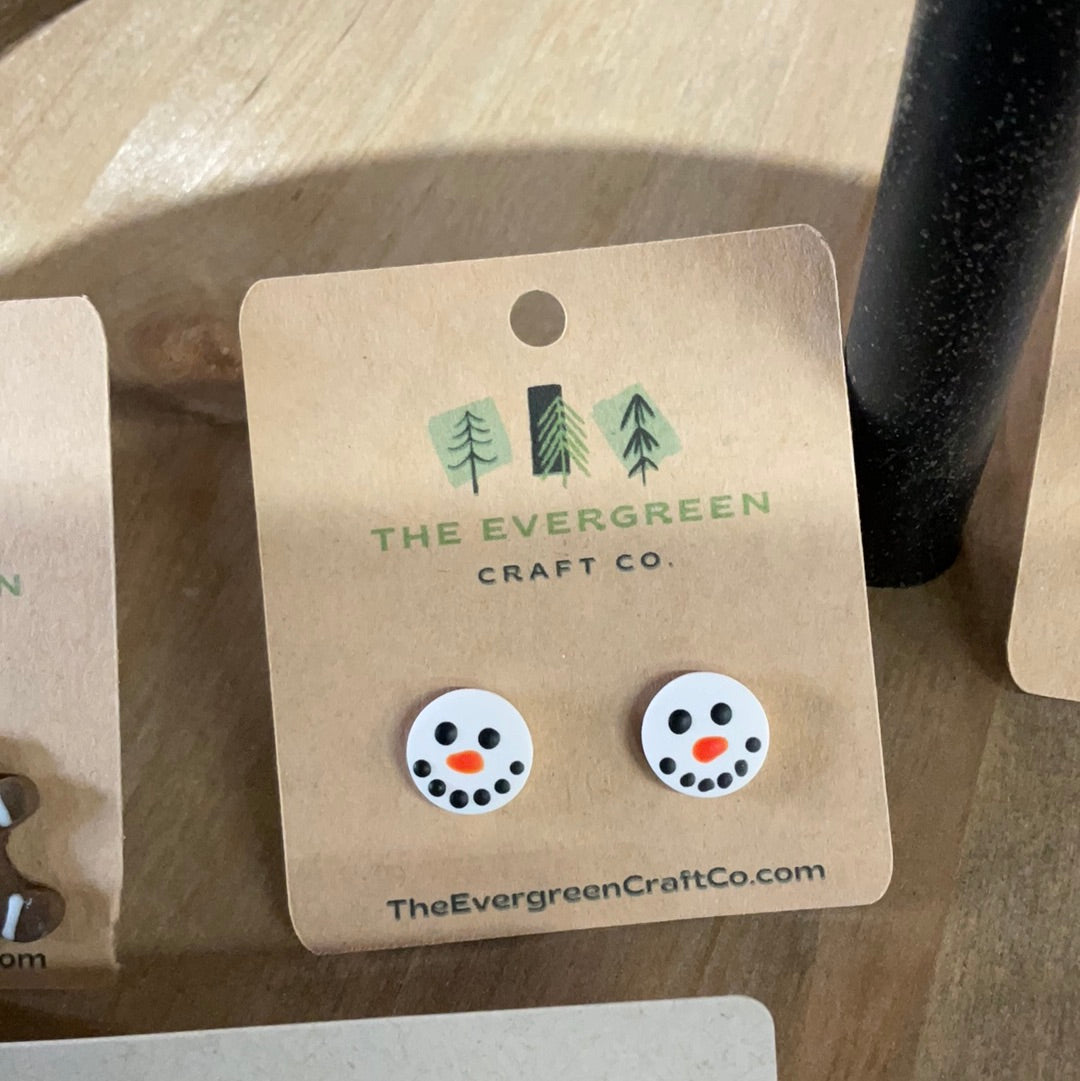 Snowman Face Stud Earrings