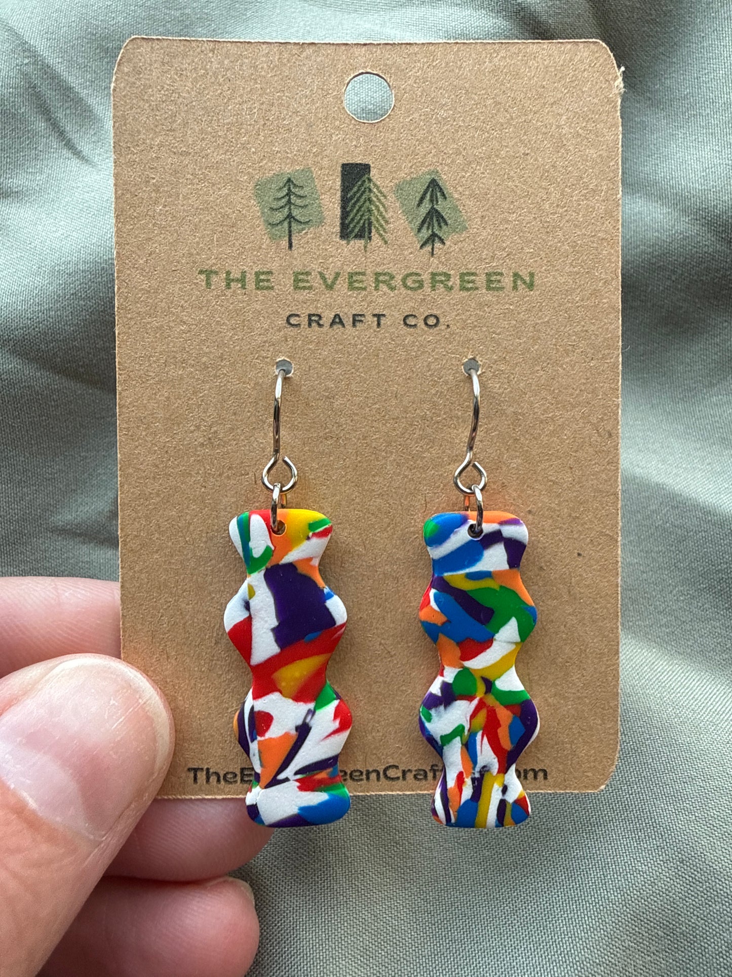 Rainbow Tie Dye Dangle Earrings