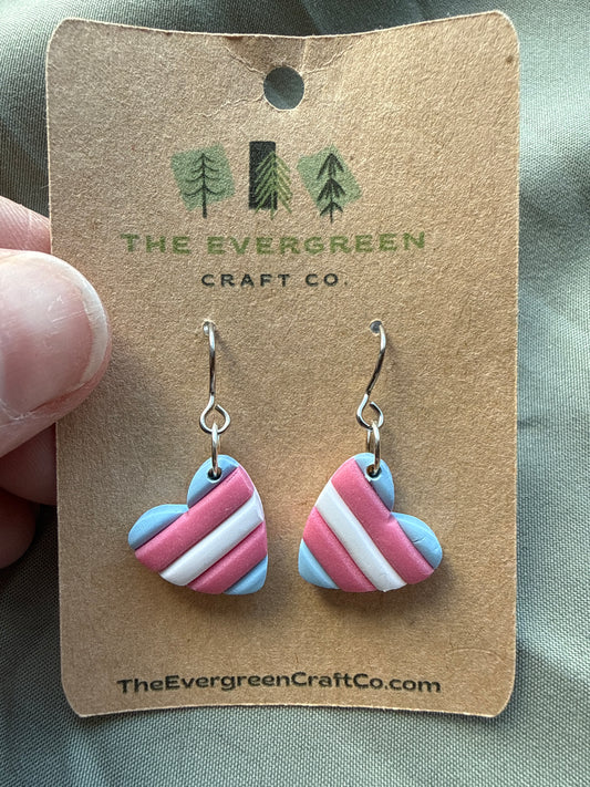 Pride Transgender Heart Dangle Earrings