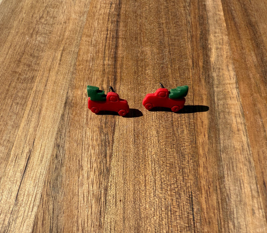Christmas Tree Truck Stud Earrings