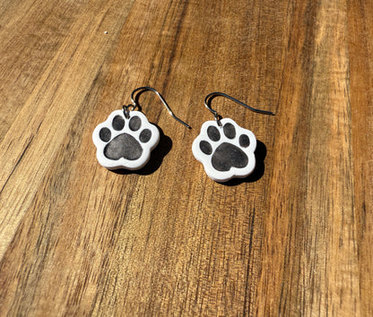 Paw Print Dangle Earrings
