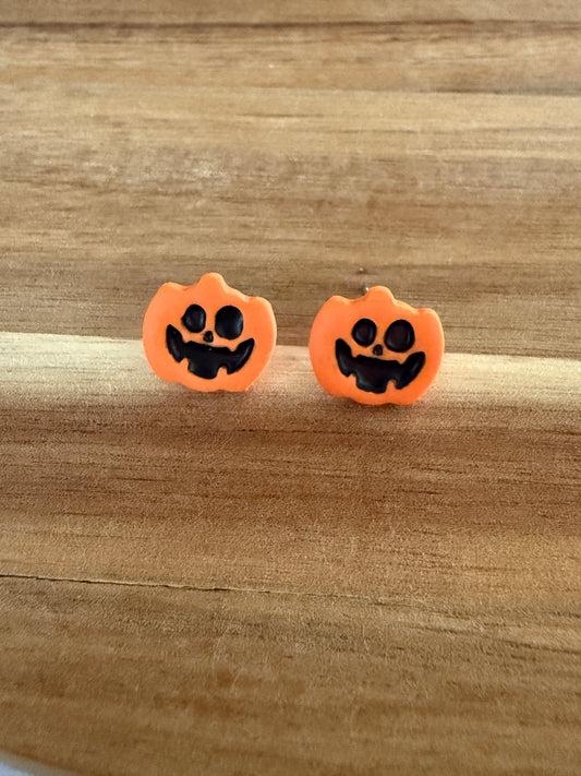 Jack-o-Lantern Stud Earrings
