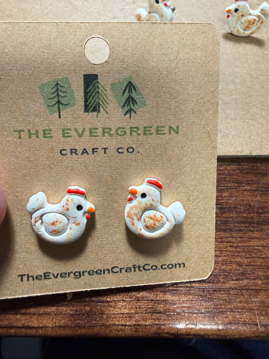 Chicken Stud Earrings