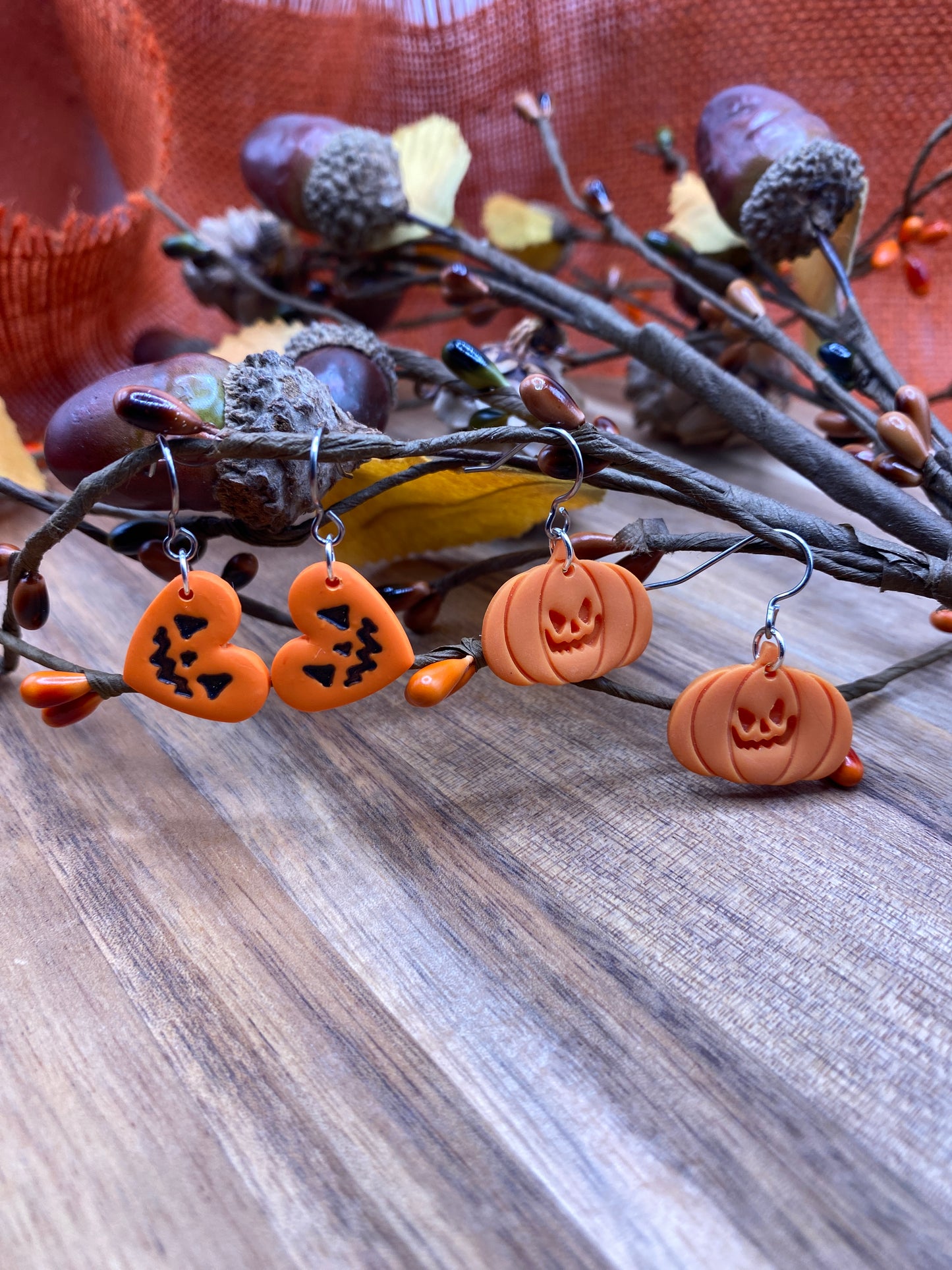 Jack-O-Lantern Dangle Earrings