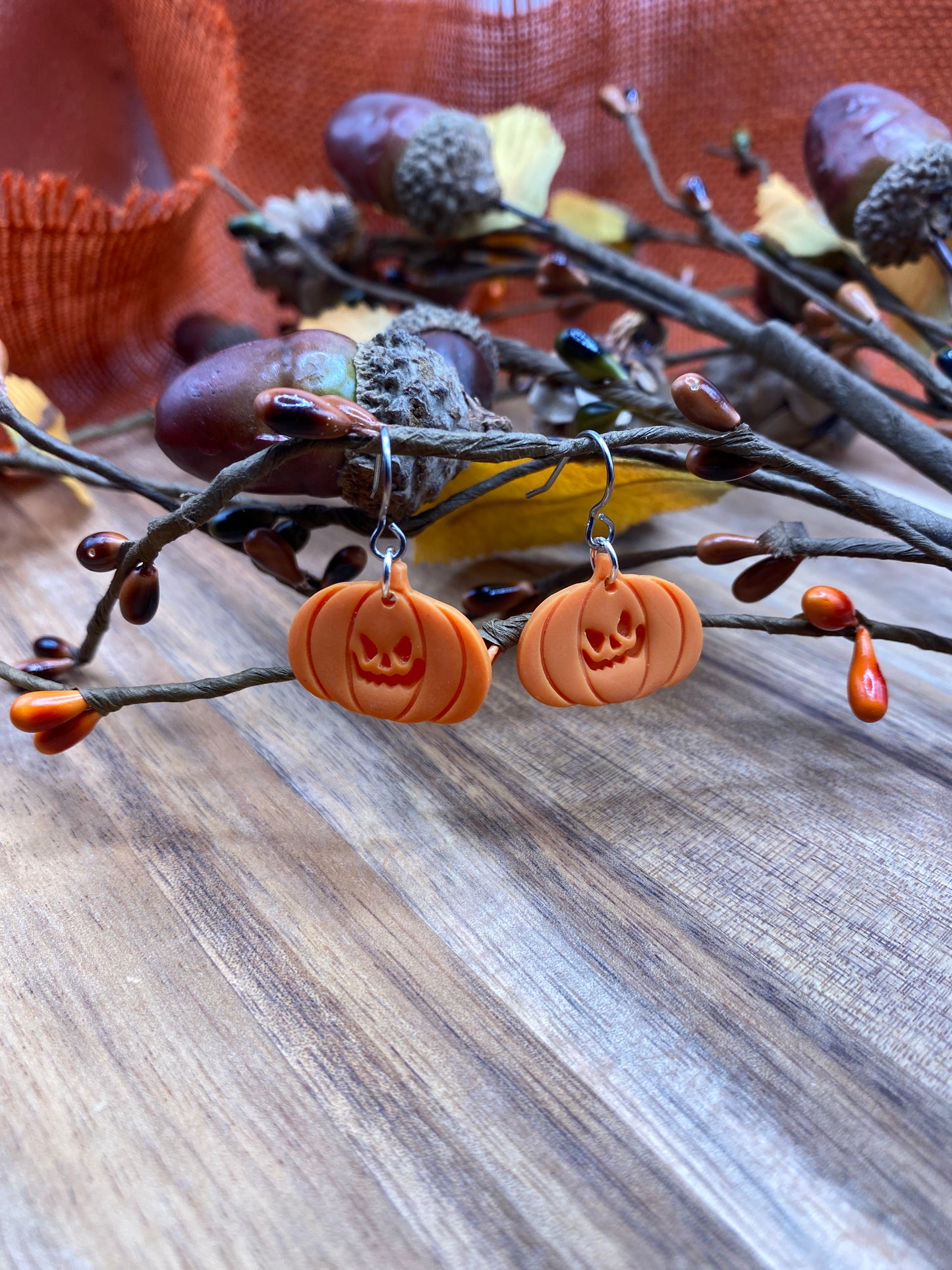 Jack-O-Lantern Dangle Earrings