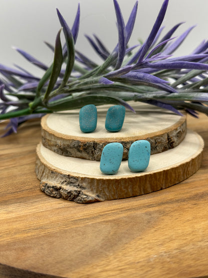 Organic Rectangles Stud Earrings