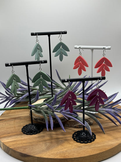 Three-Piece Leaf Dangle Earrings