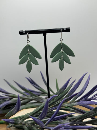 Three-Piece Leaf Dangle Earrings