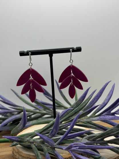 Three-Piece Leaf Dangle Earrings