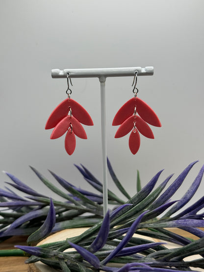 Three-Piece Leaf Dangle Earrings