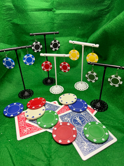 Poker Chip Dangle Earrings