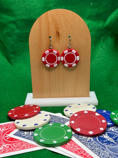 Poker Chip Dangle Earrings