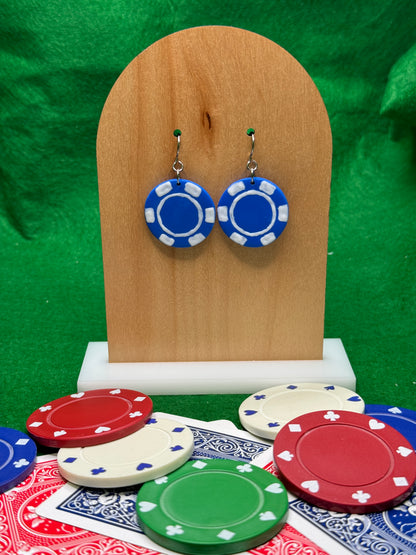 Poker Chip Dangle Earrings