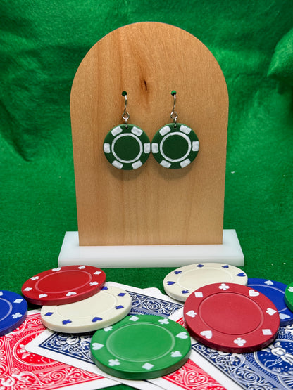 Poker Chip Dangle Earrings