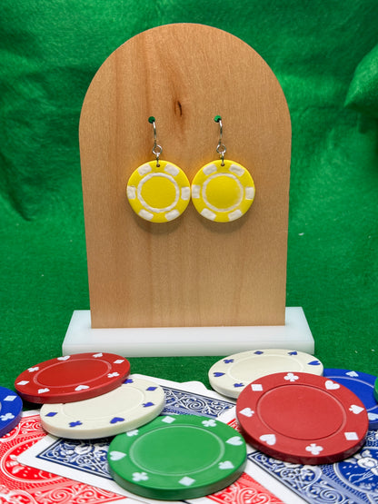 Poker Chip Dangle Earrings