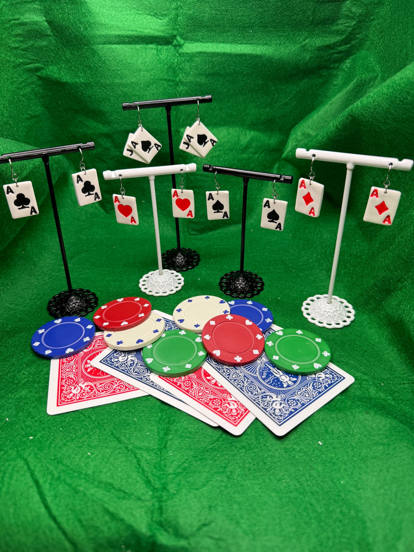 Playing Card Dangle Earrings