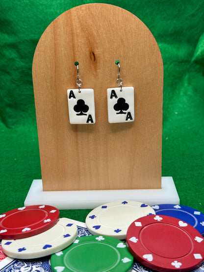 Playing Card Dangle Earrings